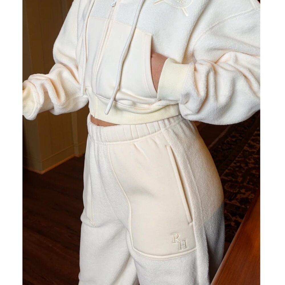 Recreational Habits RH Sabrina Sherpa Blocked Straight Pant XL Oyster Cream